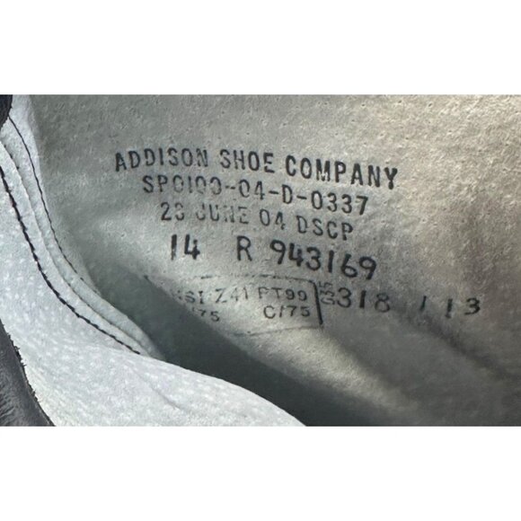 Vtg Addison Shoe Co Black Safety Work Boots Men's Sz 14R NWT Punk Grunge Police - Picture 6 of 12